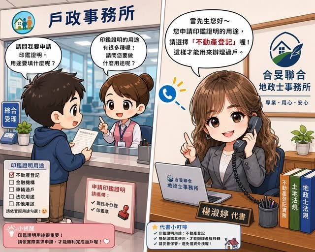 買賣房子用的印鑑證明，用途要選什麼？