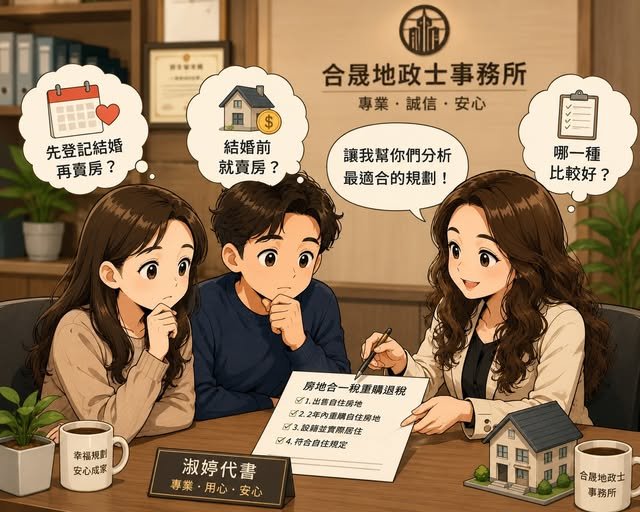 婚前賣房、婚後用配偶名字買房，可以重購退稅嗎？｜示意圖