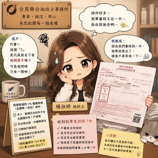 房屋稅單上的「2」不是第二間房子啦！｜示意圖