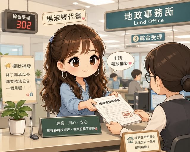 權狀補發，都需要公告一個月嗎？