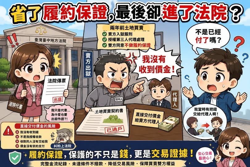 沒有做履約保證，一場土地買賣最後鬧上法院